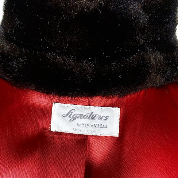 ~~SOLD~~Vtg Faux Chocolate Brown Womens M/LCoat by Signatures by Style VI Ltd - Picture 6 of 10